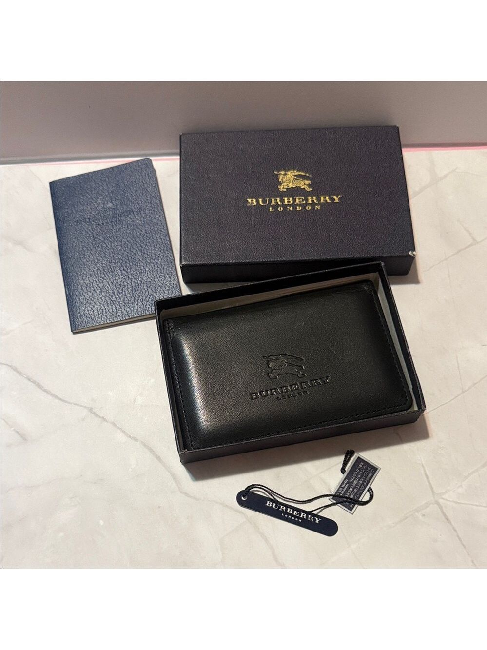Burberry Black Embossed Leather Card